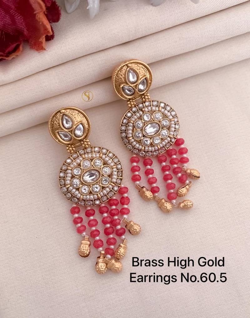 Brass High Gold Earrings 2