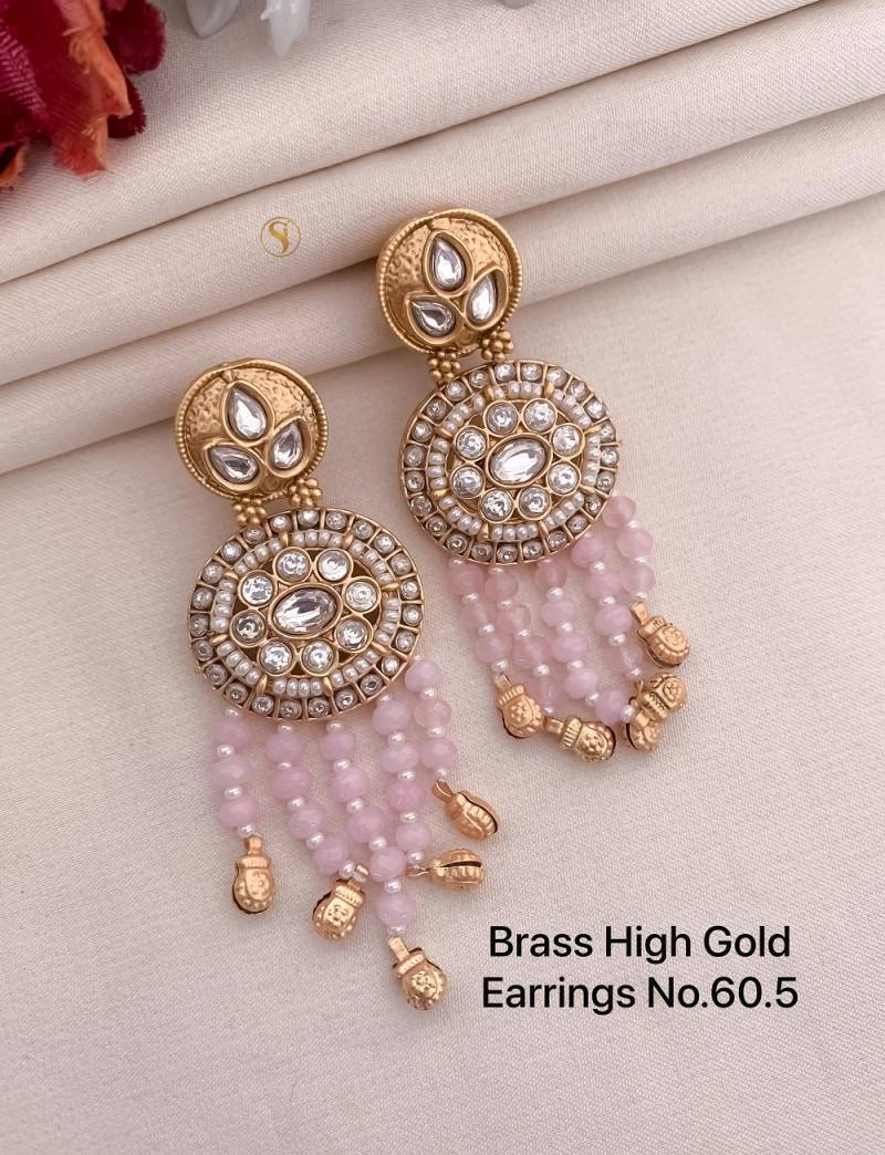Brass High Gold Earrings 2