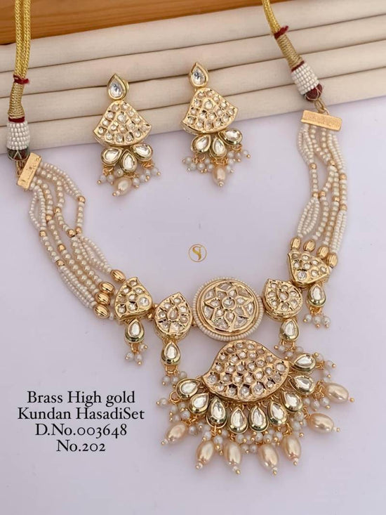 Brass High Gold Kundan Hasdi Set 4
