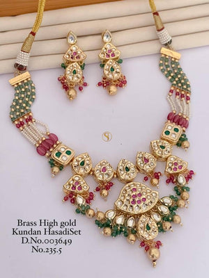 Brass High Gold Kundan Hasdi Set 5