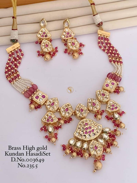 Brass High Gold Kundan Hasdi Set 5