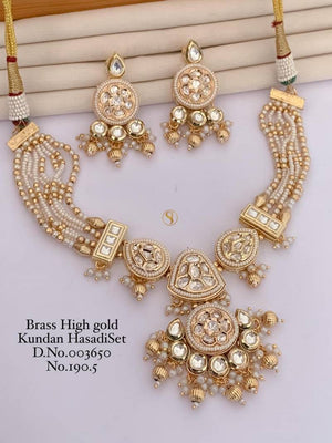 Brass High Gold Kundan Hasdi Set 6