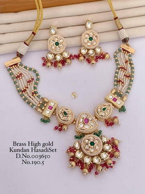 Brass High Gold Kundan Hasdi Set 6