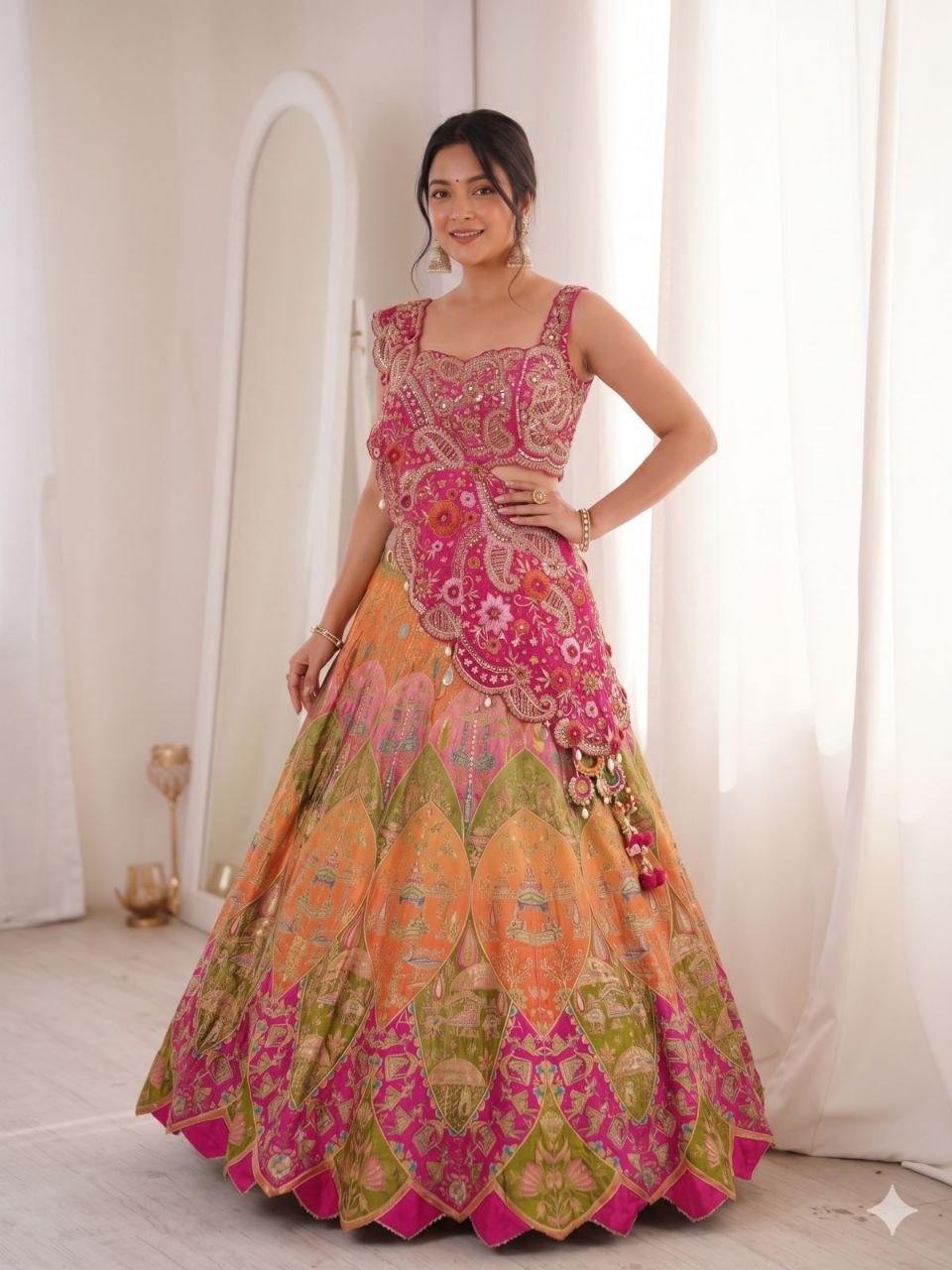 BT 7156 Crepe Digital Printed Designer Lehenga Choli With Shrug - Amrah Wholesale