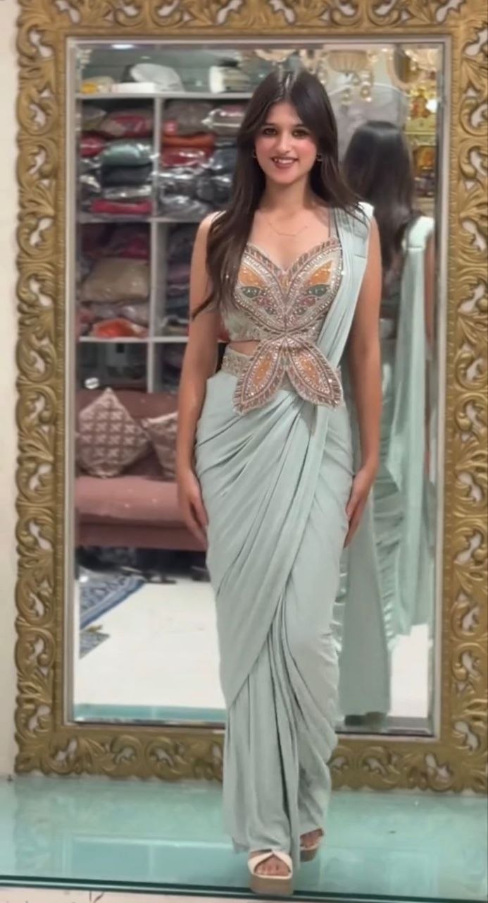 BT 7157 Crepe Silk Ready To Wear Saree