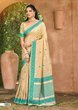 Bunawat Amolika Assam Silk Festive Printed Saree Set