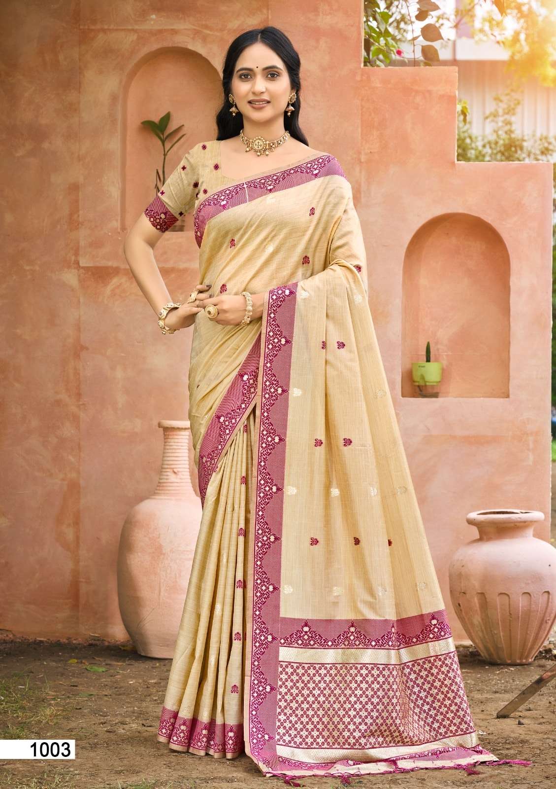 Bunawat Amolika Assam Silk Festive Printed Saree Set