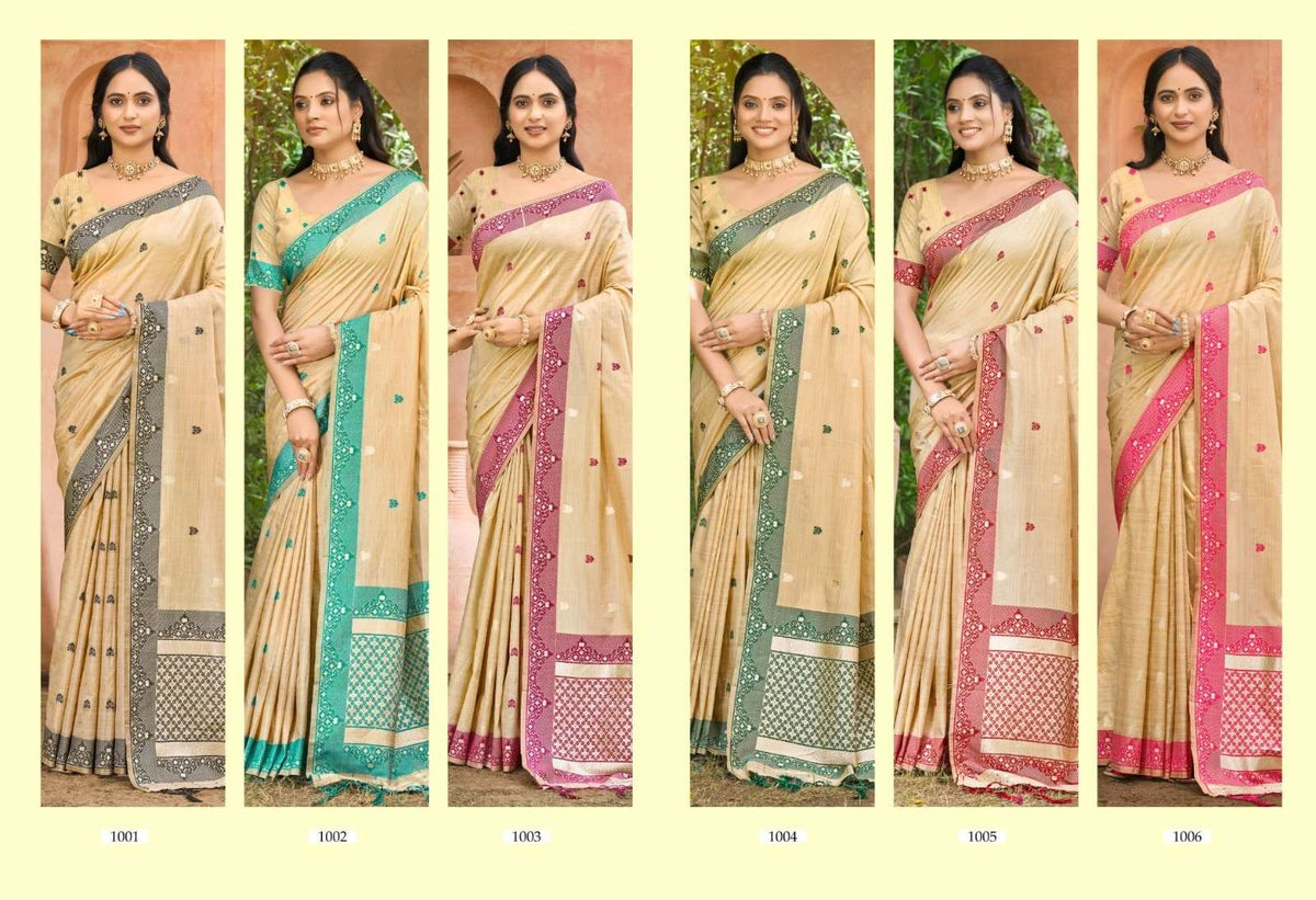 Bunawat Amolika Assam Silk Festive Printed Saree Set