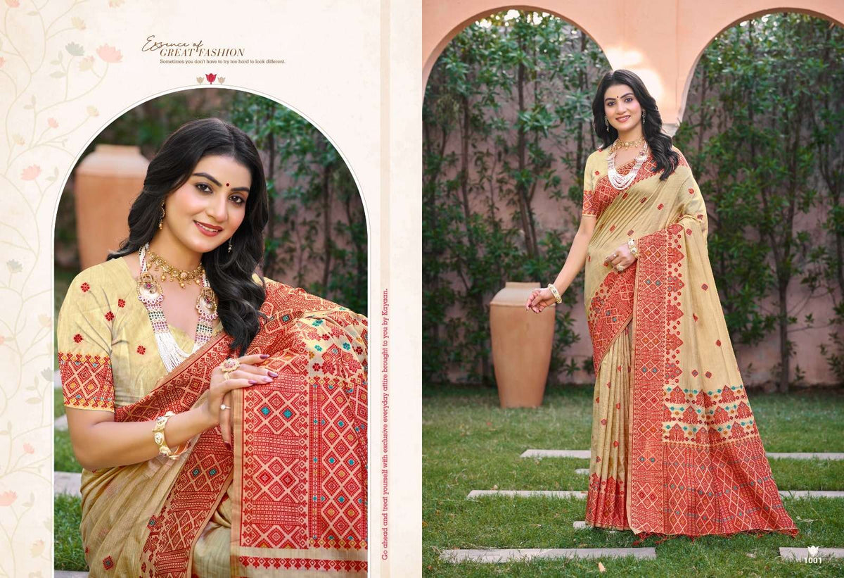 Bunawat Anubhavika Assam Silk Printed Saree