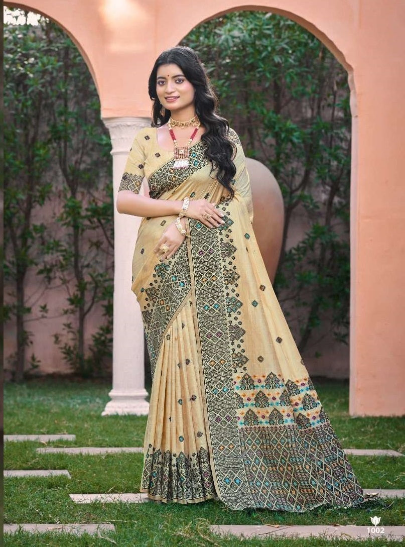 Bunawat Anubhavika Assam Silk Printed Saree