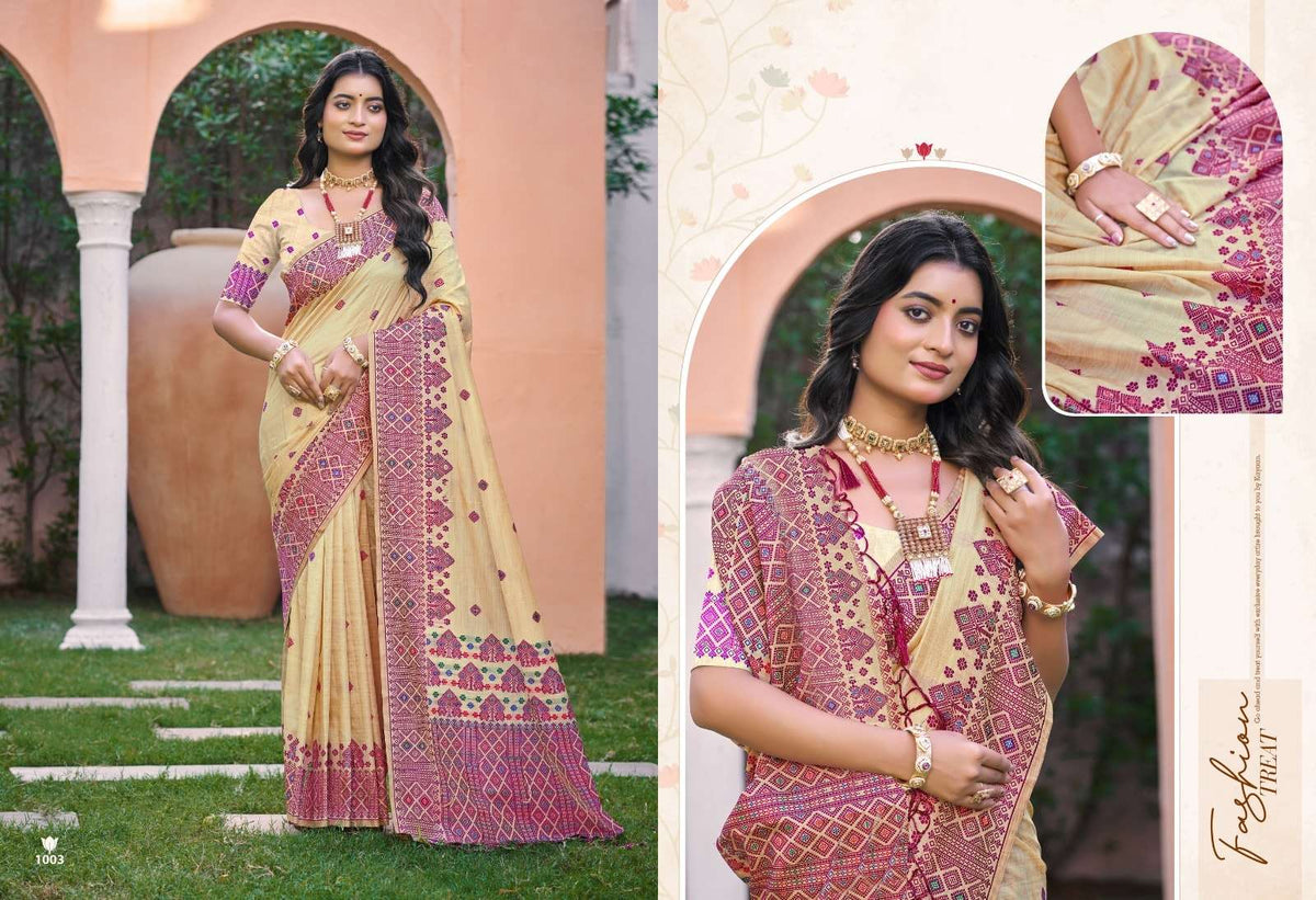 Bunawat Anubhavika Assam Silk Printed Saree