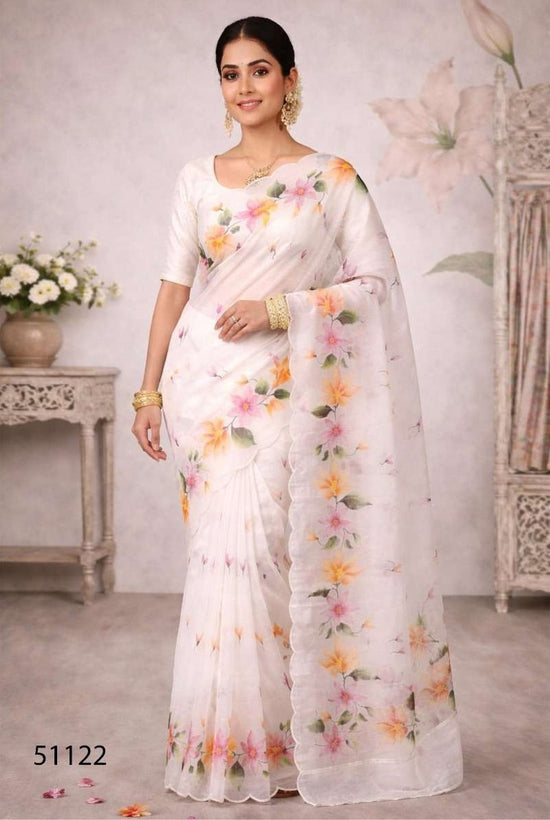 Bunawat Dashrangi Cotton Print Aari Work Saree