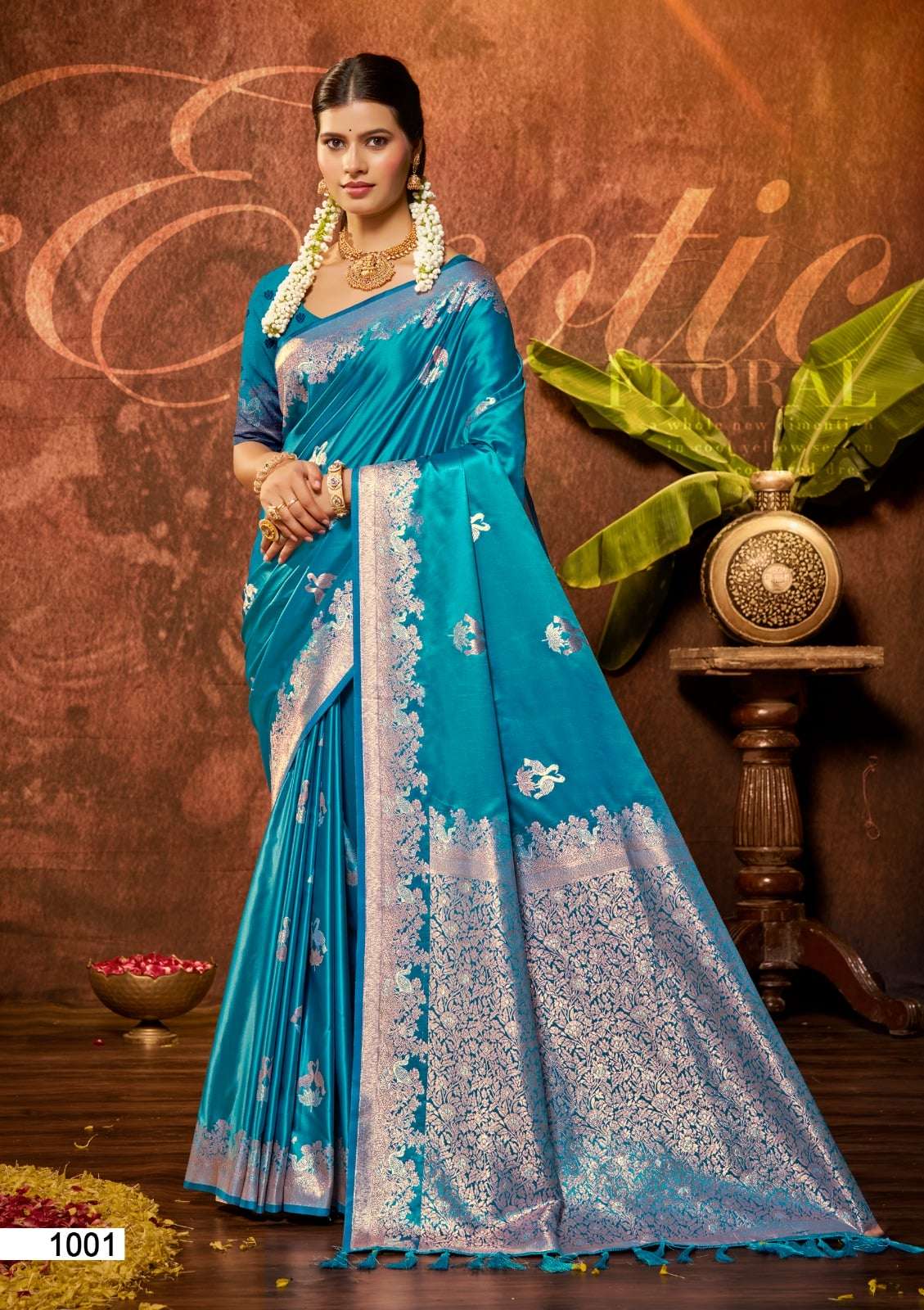 Bunawat Masru Satan Vol-3 Satin Silk Printed Saree Set