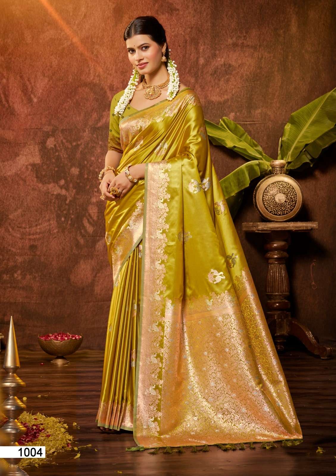 Bunawat Masru Satan Vol-3 Satin Silk Printed Saree Set