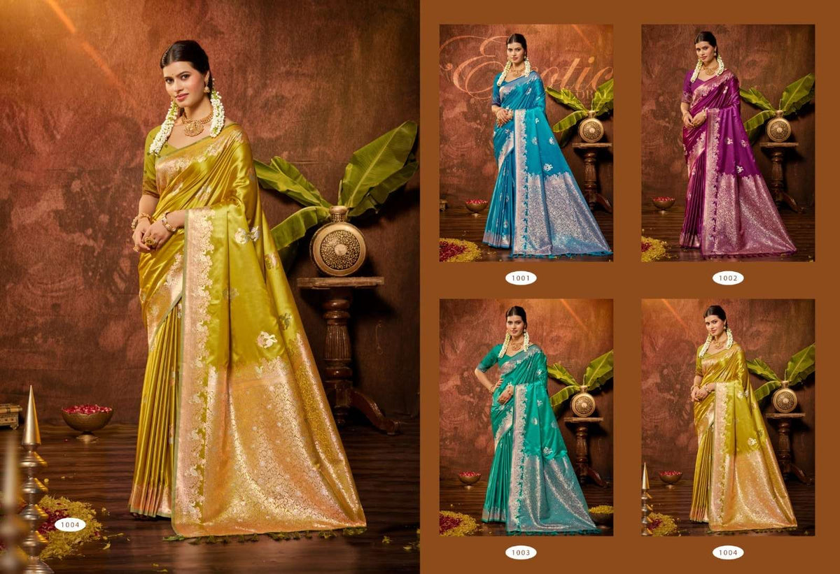 Bunawat Masru Satan Vol-3 Satin Silk Printed Saree Set