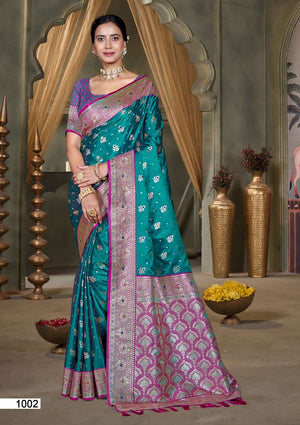 Bunawat Surmai Satan Vol 3 Satin Silk Printed Saree