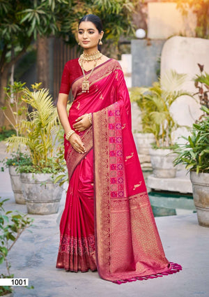 BUNAWAT VRINDAVAN SILK Premium Soft Silk Printed Saree - Amrah Wholesale