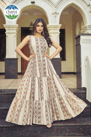 Chansi Trendz Jaladhija Rayon Printed Gown