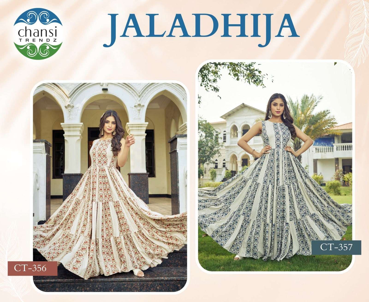 Chansi Trendz Jaladhija Rayon Printed Gown