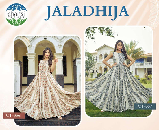 Chansi Trendz Jaladhija Rayon Printed Gown
