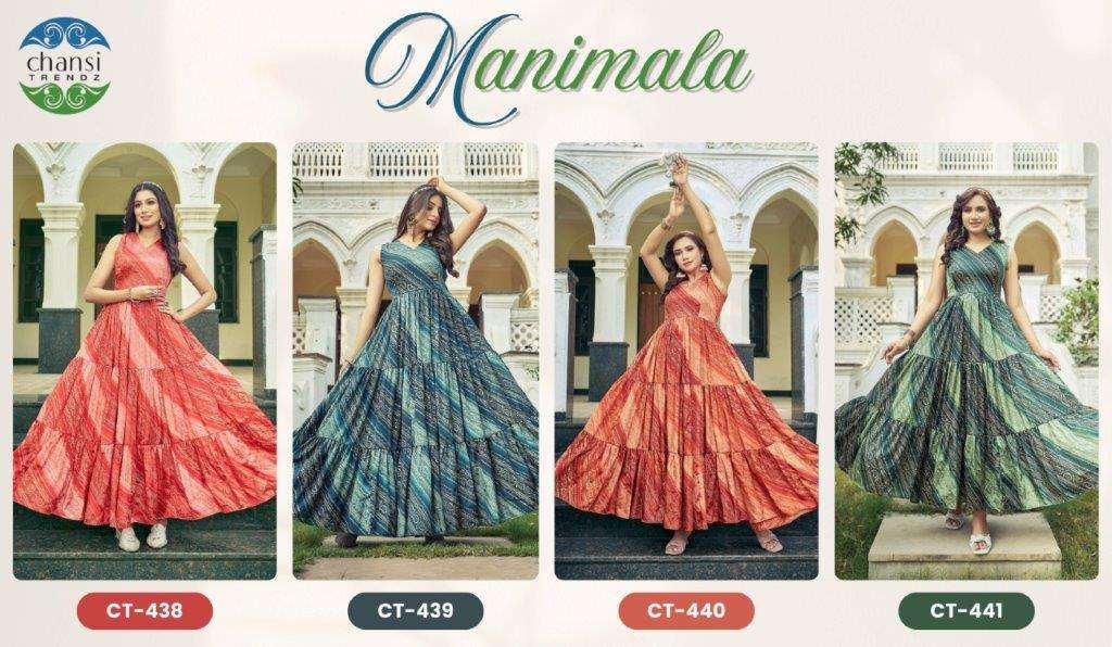 Chansi Trendz Manimala 438–441 Series Gown Wholesale Catalogue - Amrah Wholesale