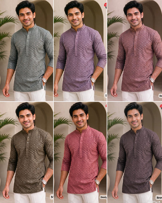 Chikankari Vol 2 Rayon Chikan Work Mens Kurta