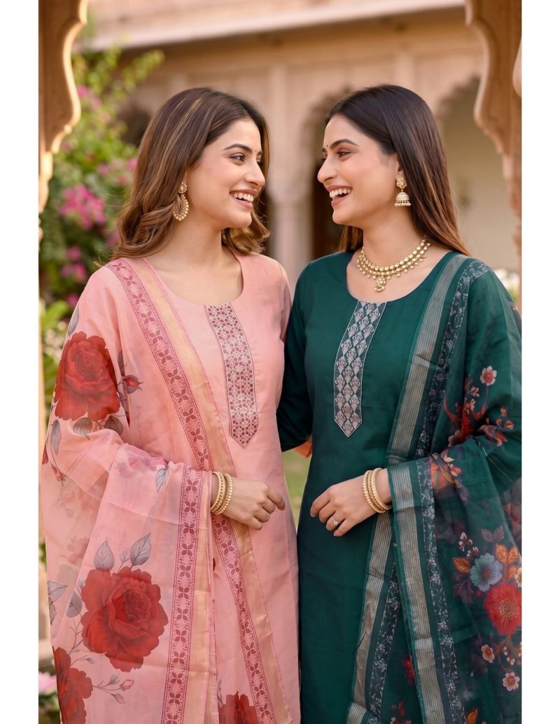 Choco Pie Vol 1 Roman Silk Embroidered Kurti Set