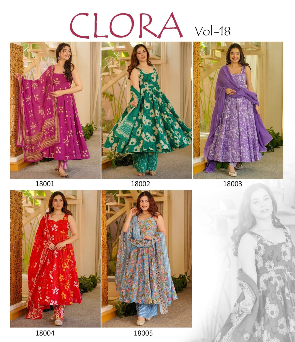 Clora Vol 18 Muslin Digital Printed Kurti Set - Amrah Wholesale
