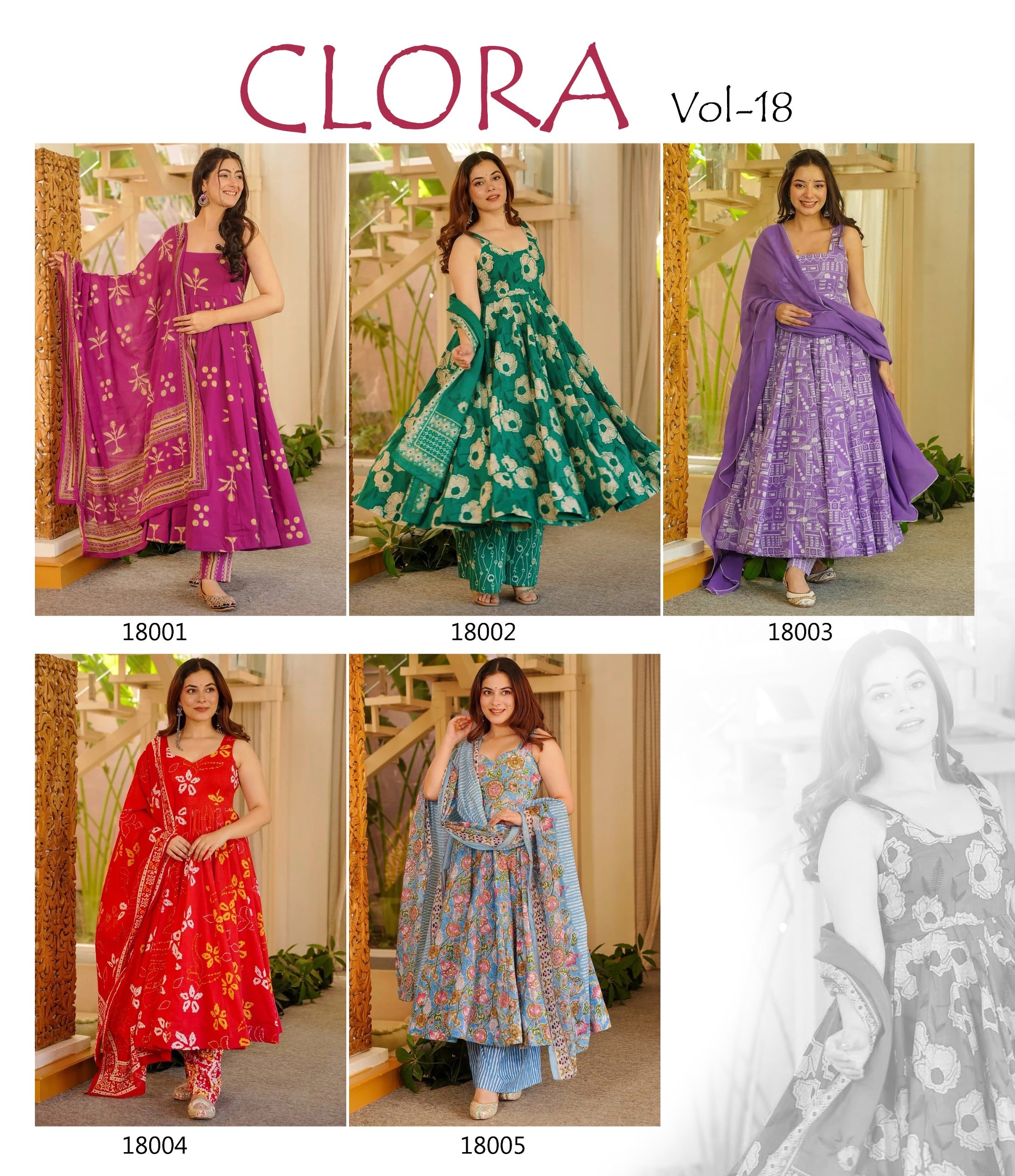 Clora Vol 18 Muslin Digital Printed Kurti Set