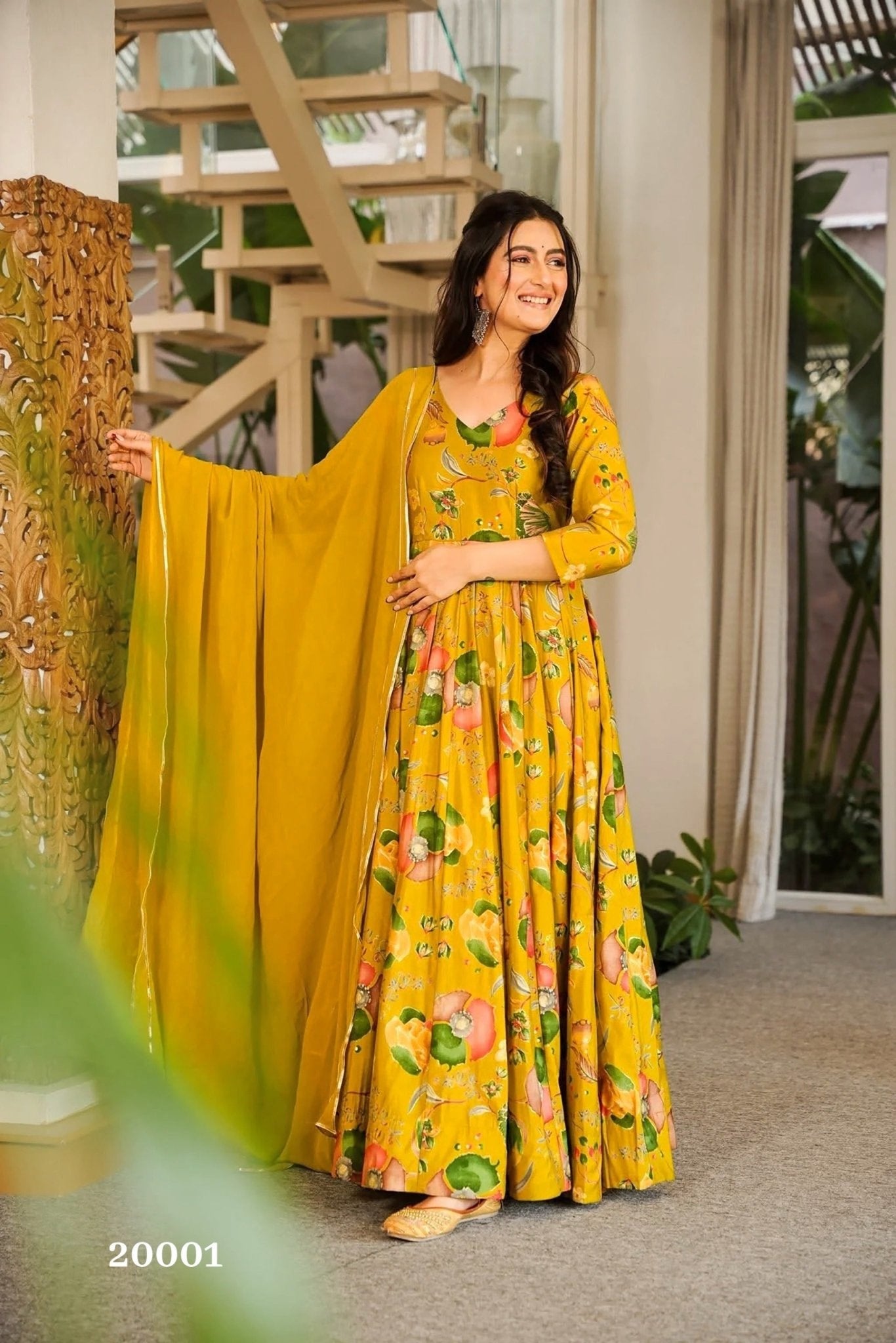 Clora Vol 20 Rayon Digital Printed Gown With Dupatta - Amrah Wholesale