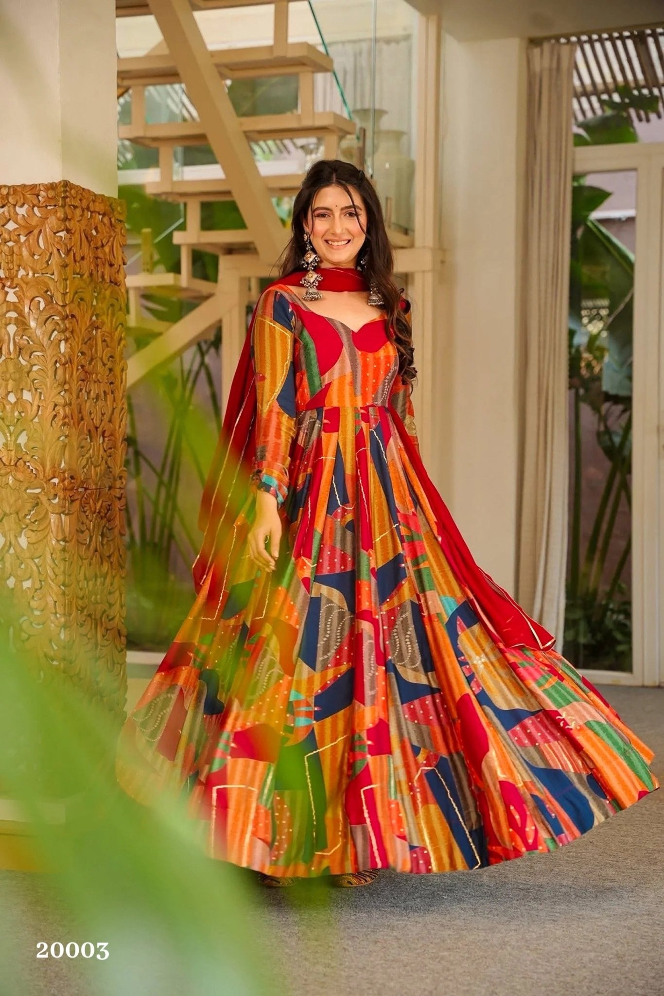 Clora Vol 20 Rayon Digital Printed Gown With Dupatta - Amrah Wholesale