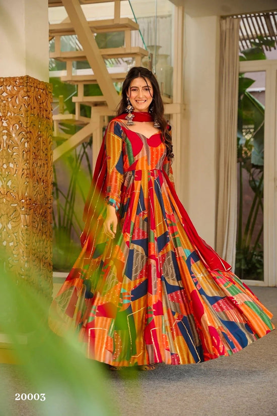 Clora Vol 20 Rayon Digital Printed Gown With Dupatta - Amrah Wholesale