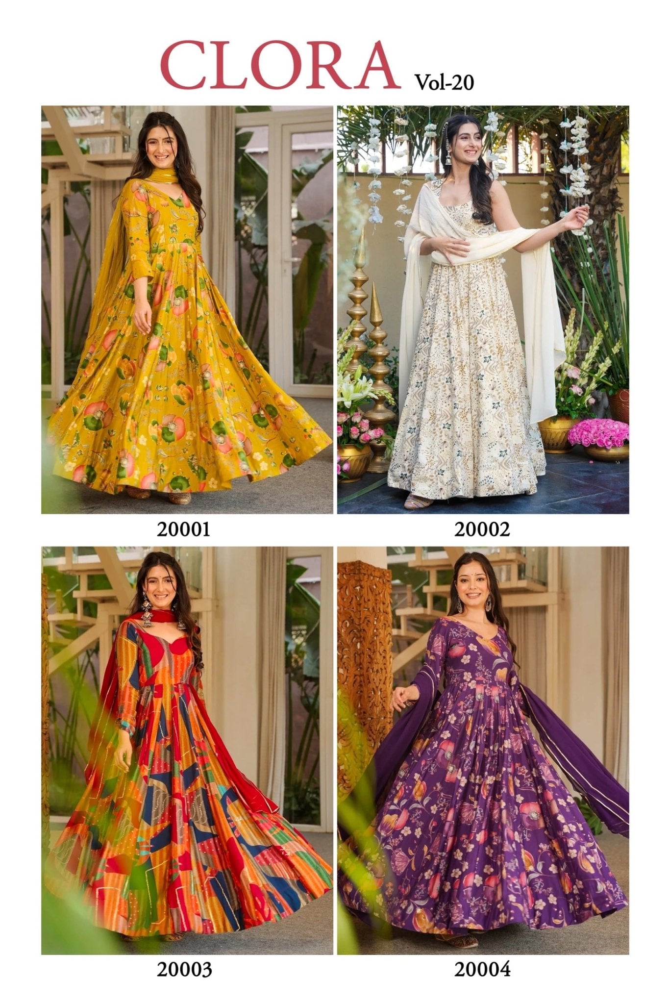 Clora Vol 20 Rayon Digital Printed Gown With Dupatta - Amrah Wholesale