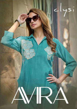 Clysi Avira Viscose Handwork Co Ord Set
