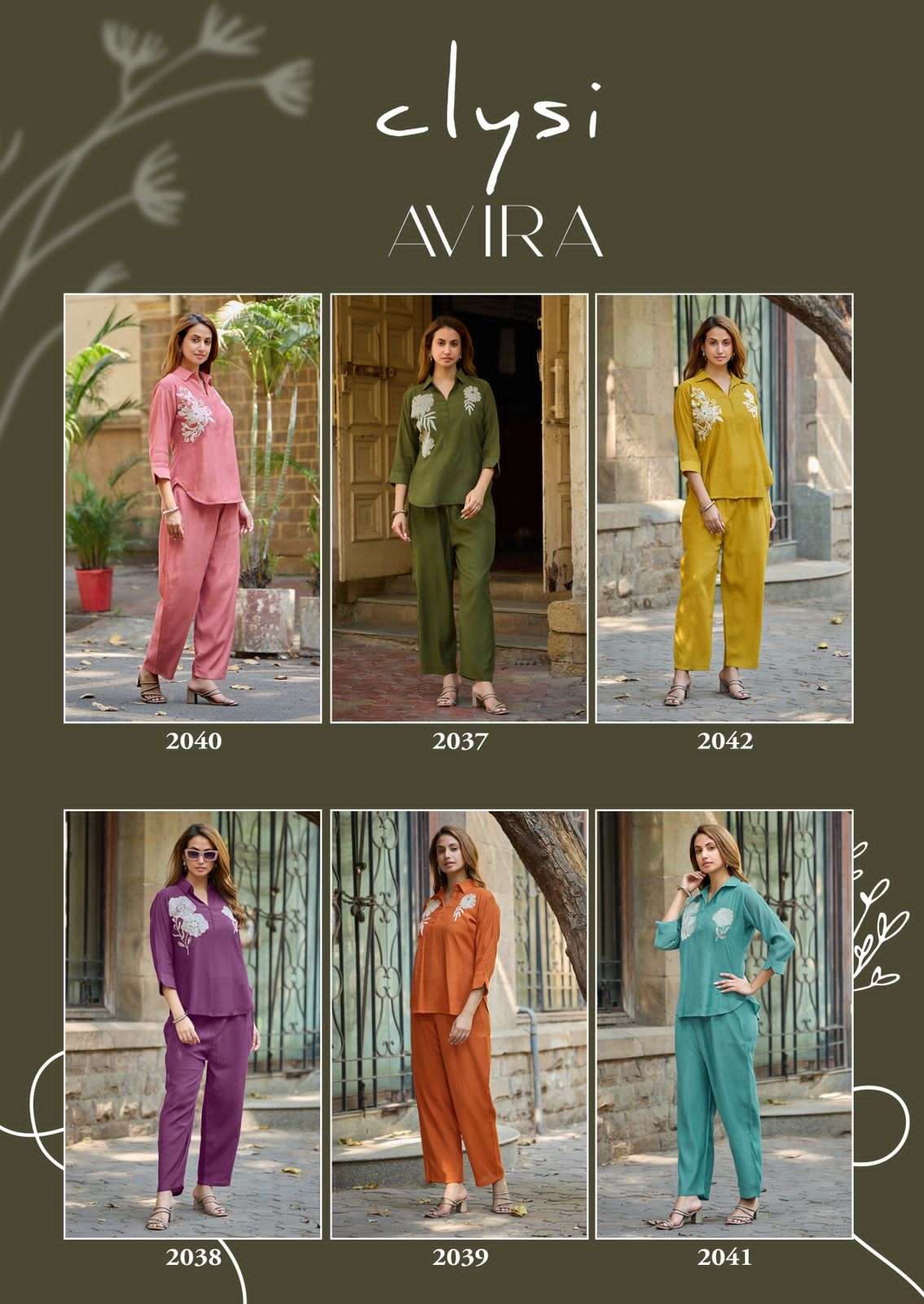 Clysi Avira Viscose Handwork Co Ord Set