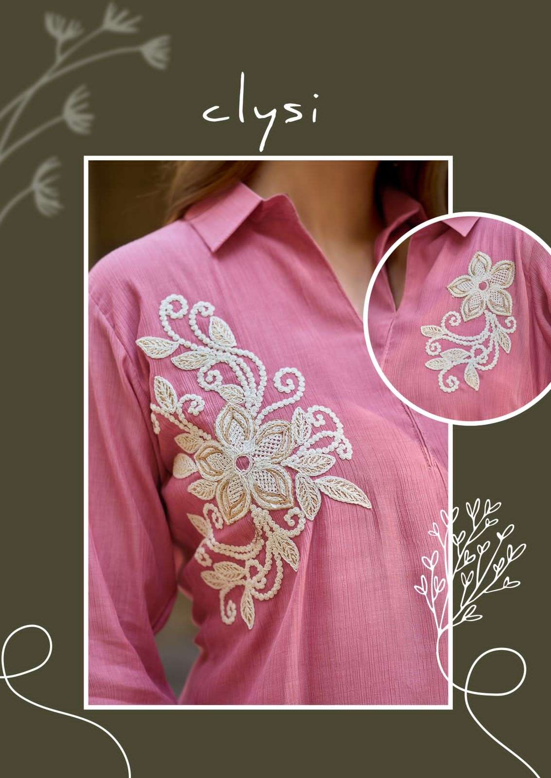 Clysi Avira Viscose Handwork Co Ord Set - Amrah Wholesale