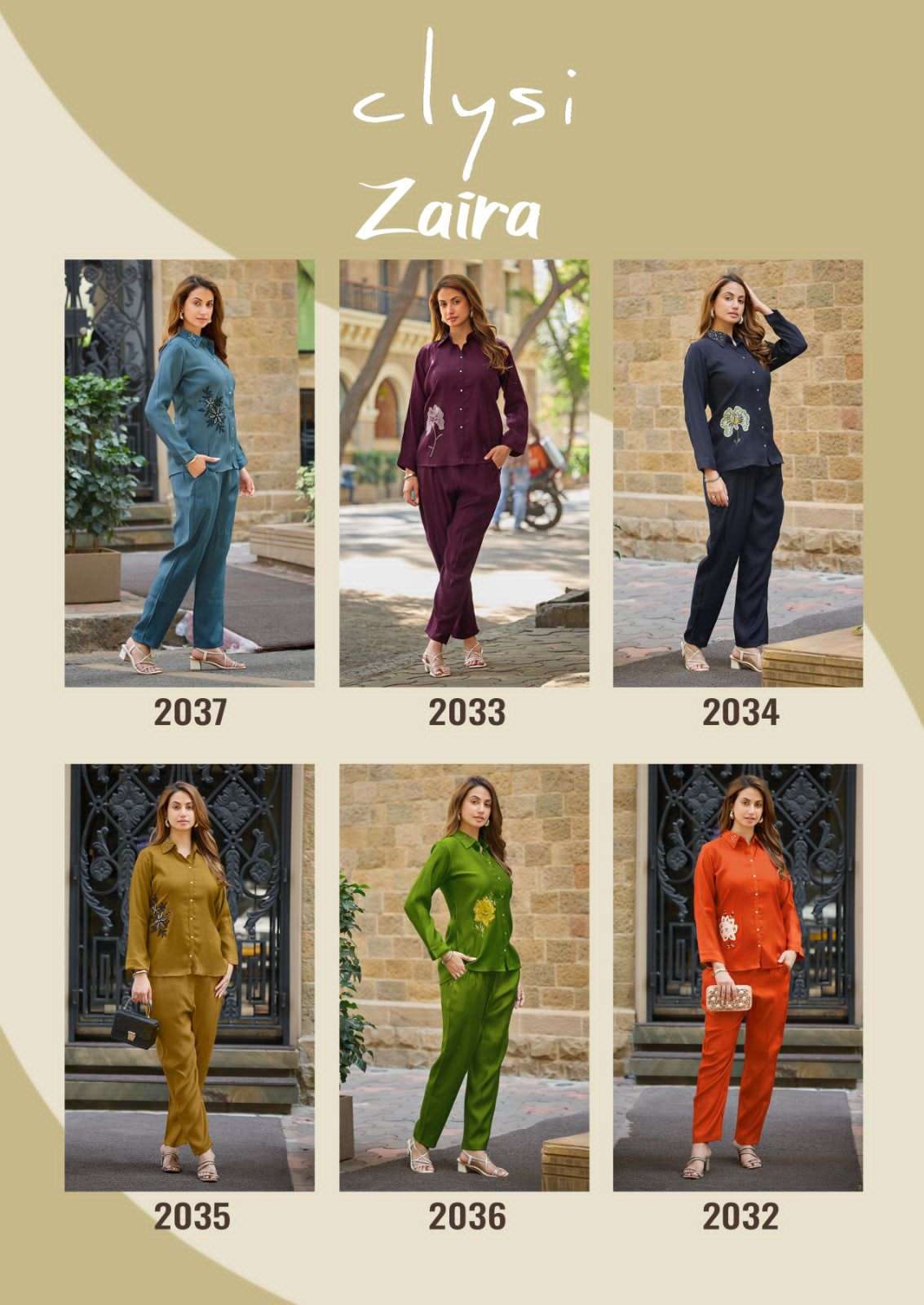 Clysi Zaira Viscose Silk Handwork Co Ord Set - Amrah Wholesale