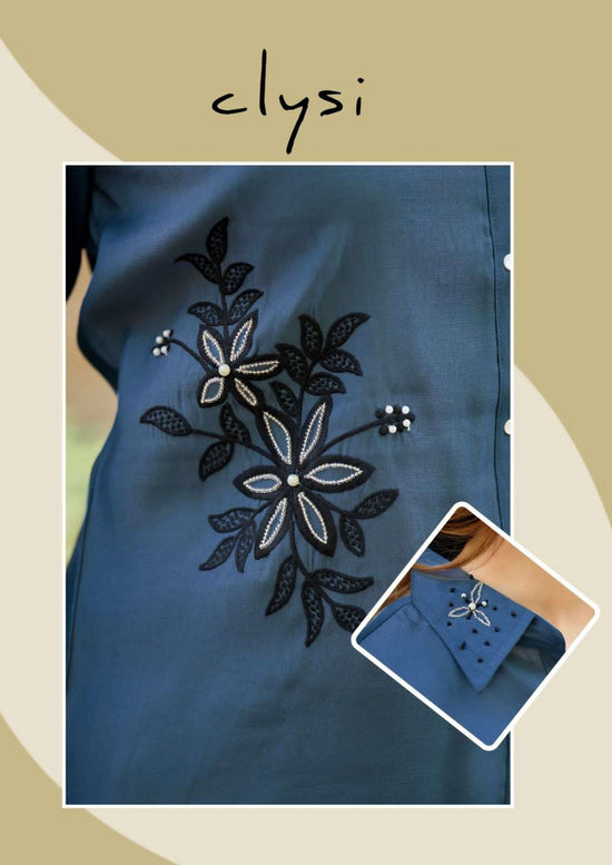 Clysi Zaira Viscose Silk Handwork Co Ord Set - Amrah Wholesale