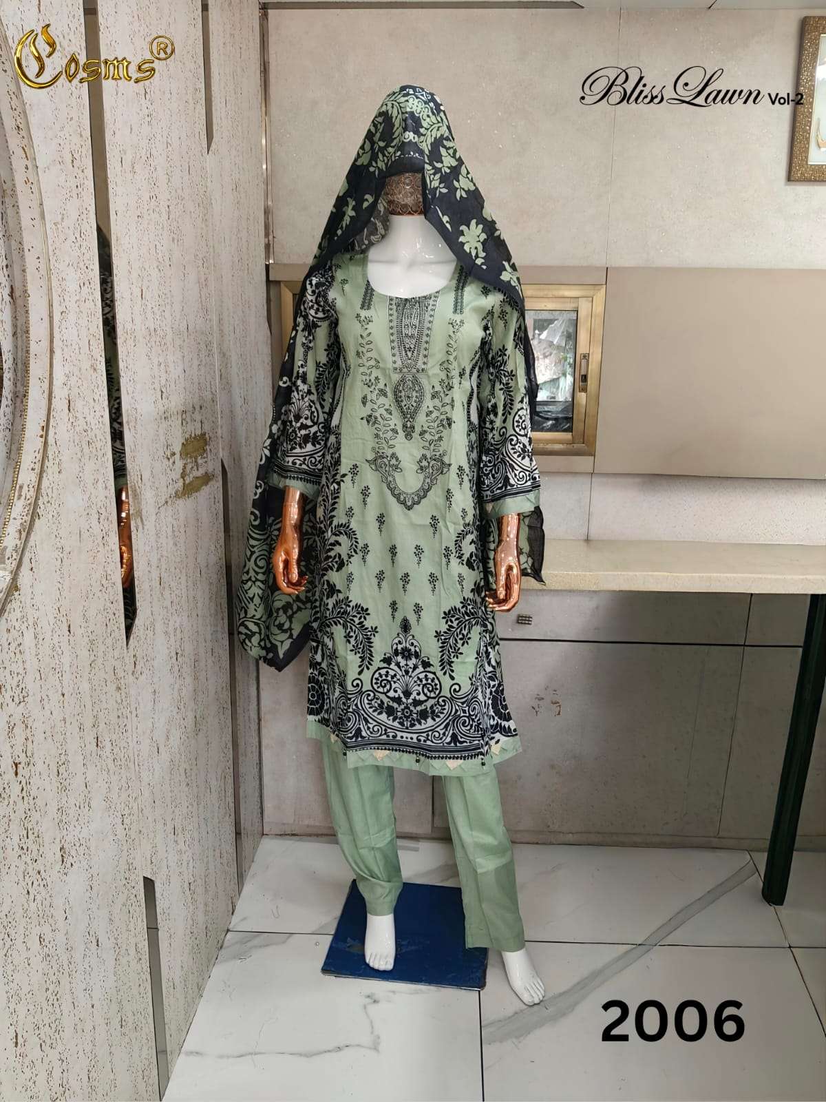 Cosmos Bliss Lawn Vol 2 Pure Lawn Readymade Pakistani Suit Set - Amrah Wholesale