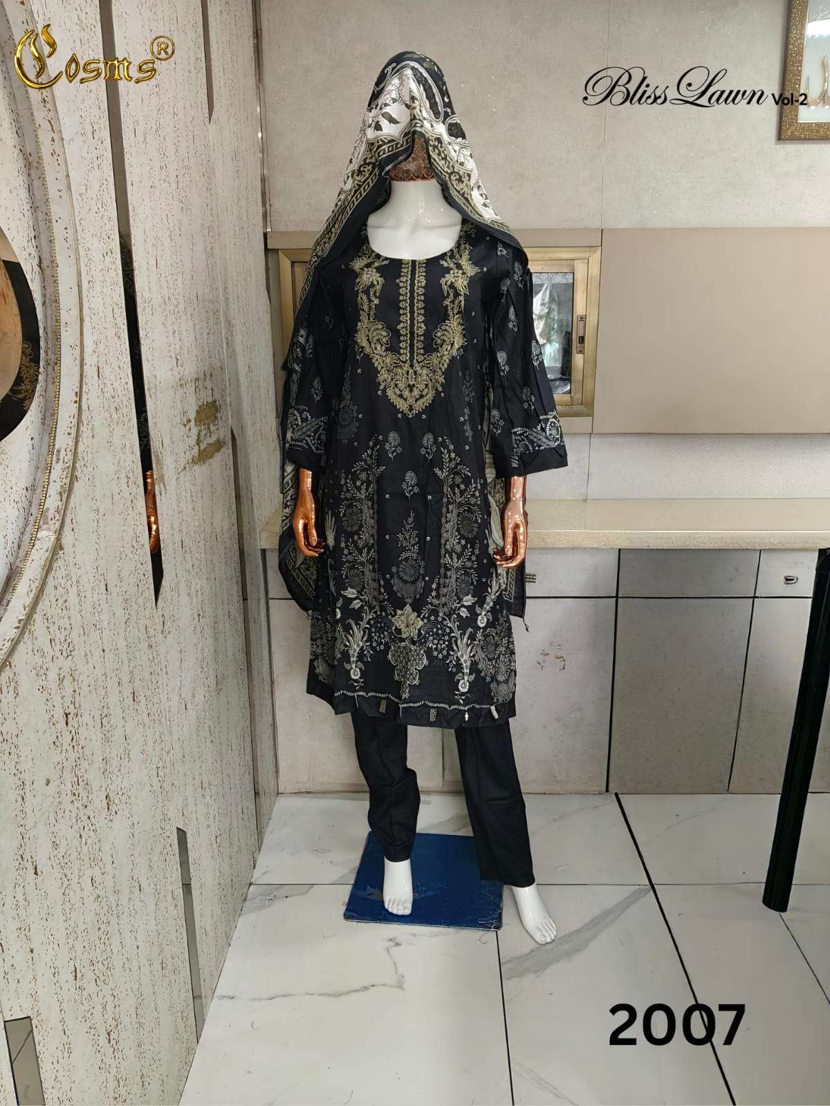 Cosmos Bliss Lawn Vol 2 Pure Lawn Readymade Pakistani Suit Set - Amrah Wholesale