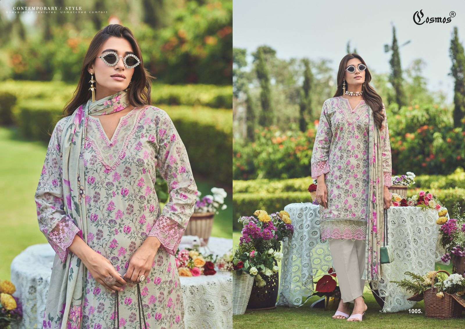 Cosmos Floral Lawn Vol - 01 - Amrah Wholesale