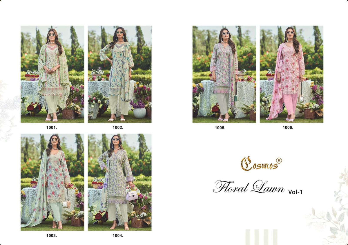 Cosmos Floral Lawn Vol - 01 - Amrah Wholesale