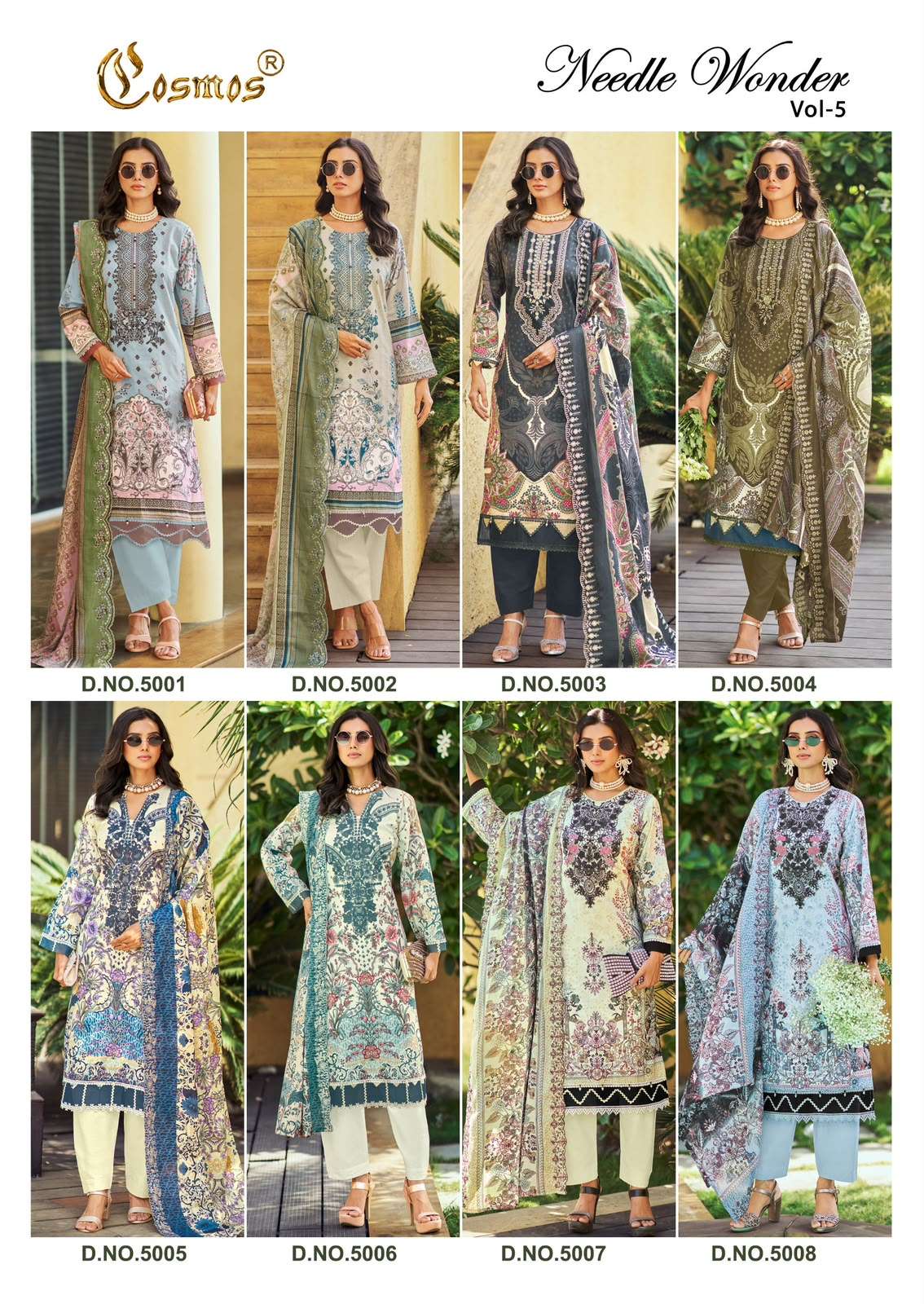 Cosmos Needle Wonder Vol 5 Lawn Cotton Pakistani Suit - Amrah Wholesale