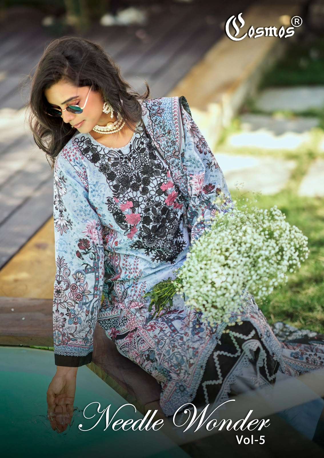 Cosmos Needle Wonder Vol 5 Lawn Cotton Pakistani Suit - Amrah Wholesale