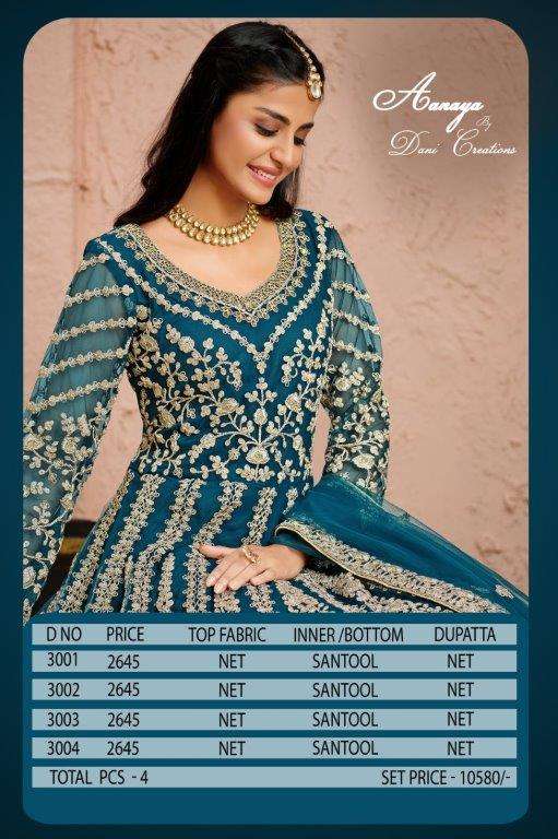 Dani Creation Aanaya Vol-130 Net Pakistani Suit