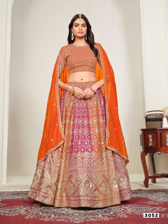 Dani Creation Mehvish Vol 35 Faux Georgette Embroidered Lehenga Choli - Amrah Wholesale