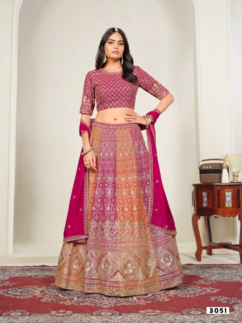 Dani Creation Mehvish Vol 35 Faux Georgette Embroidered Lehenga Choli - Amrah Wholesale