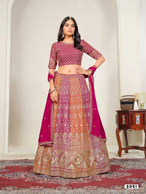 Dani Creation Mehvish Vol 35 Faux Georgette Embroidered Lehenga Choli - Amrah Wholesale
