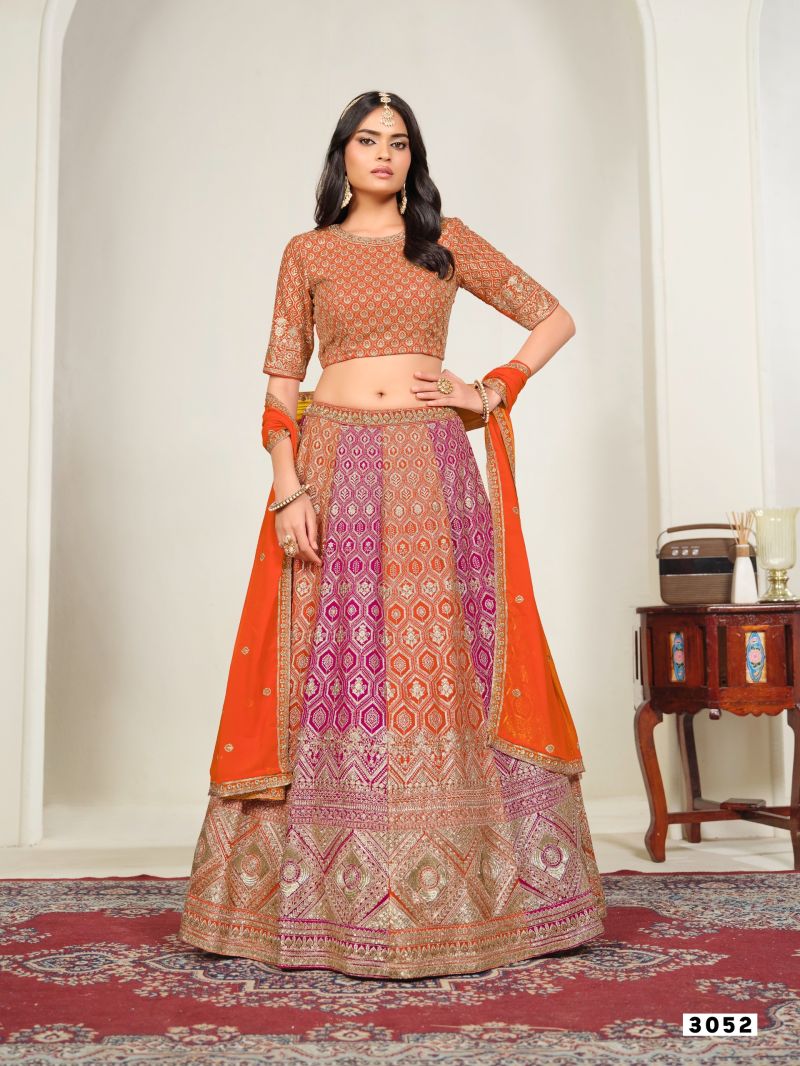 Dani Creation Mehvish Vol 35 Faux Georgette Embroidered Lehenga Choli - Amrah Wholesale