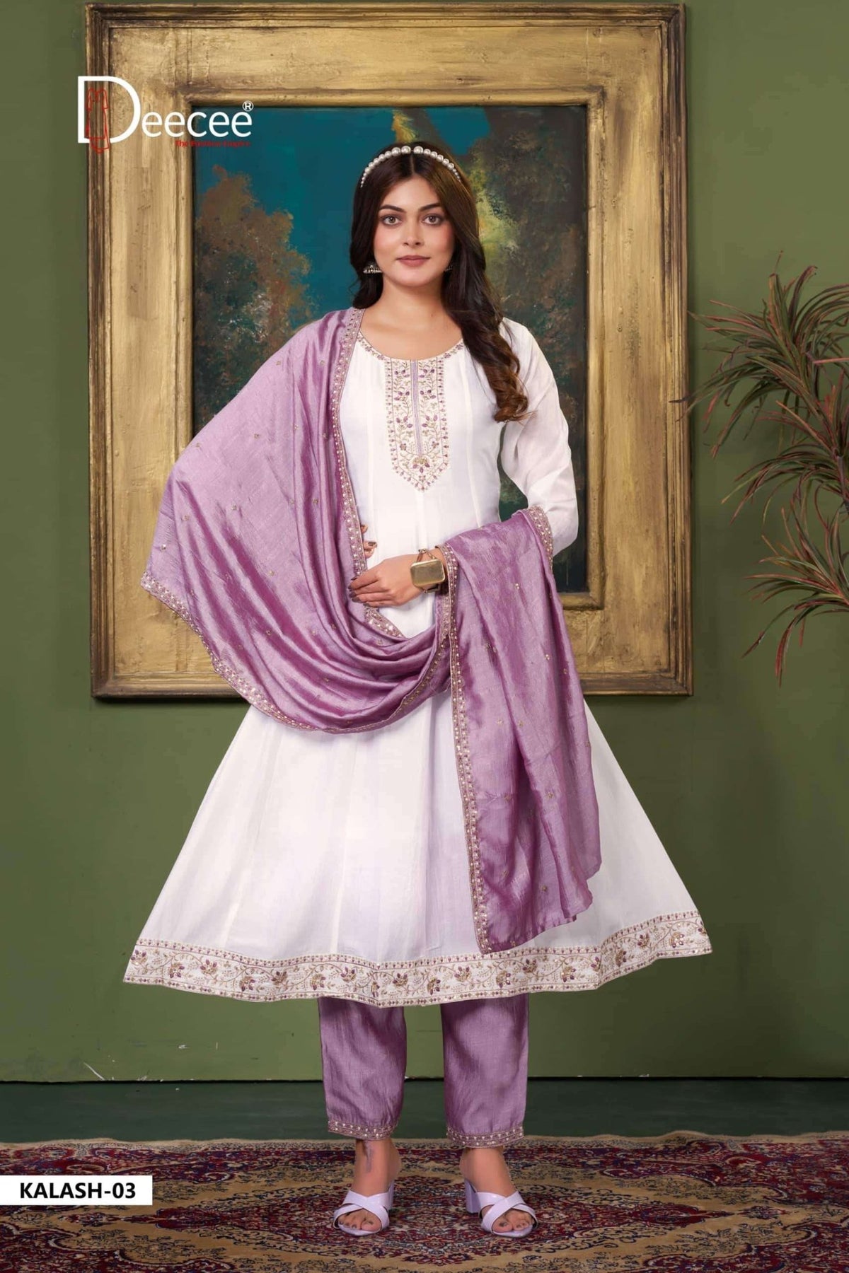 Dee Cee Kalash Vichitra Silk Anarkali Kurti Pant Dupatta Set - Amrah Wholesale